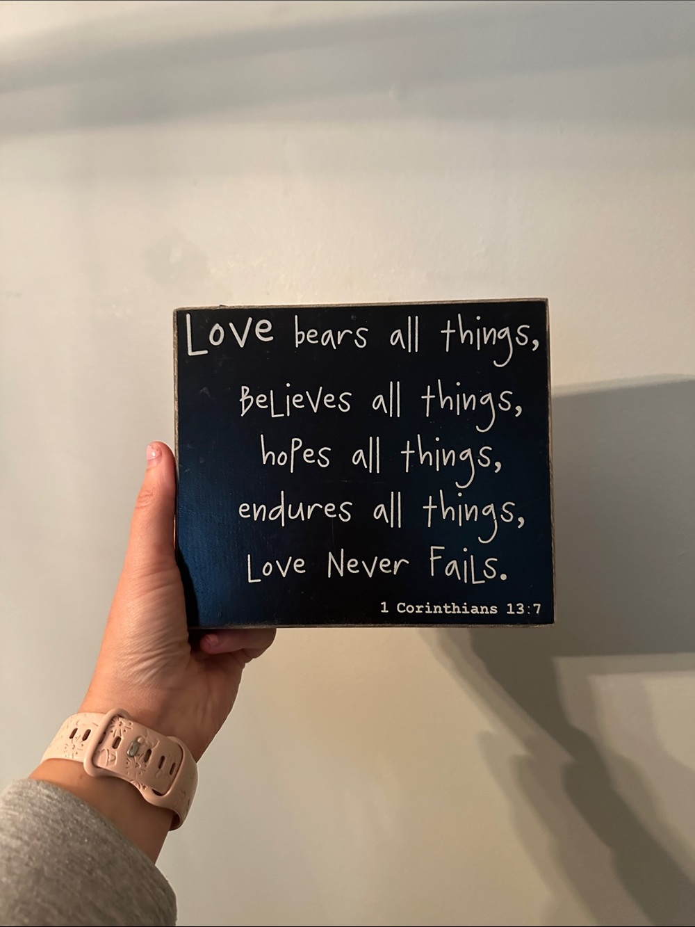 Love Bears All Things Wall Sign - Black